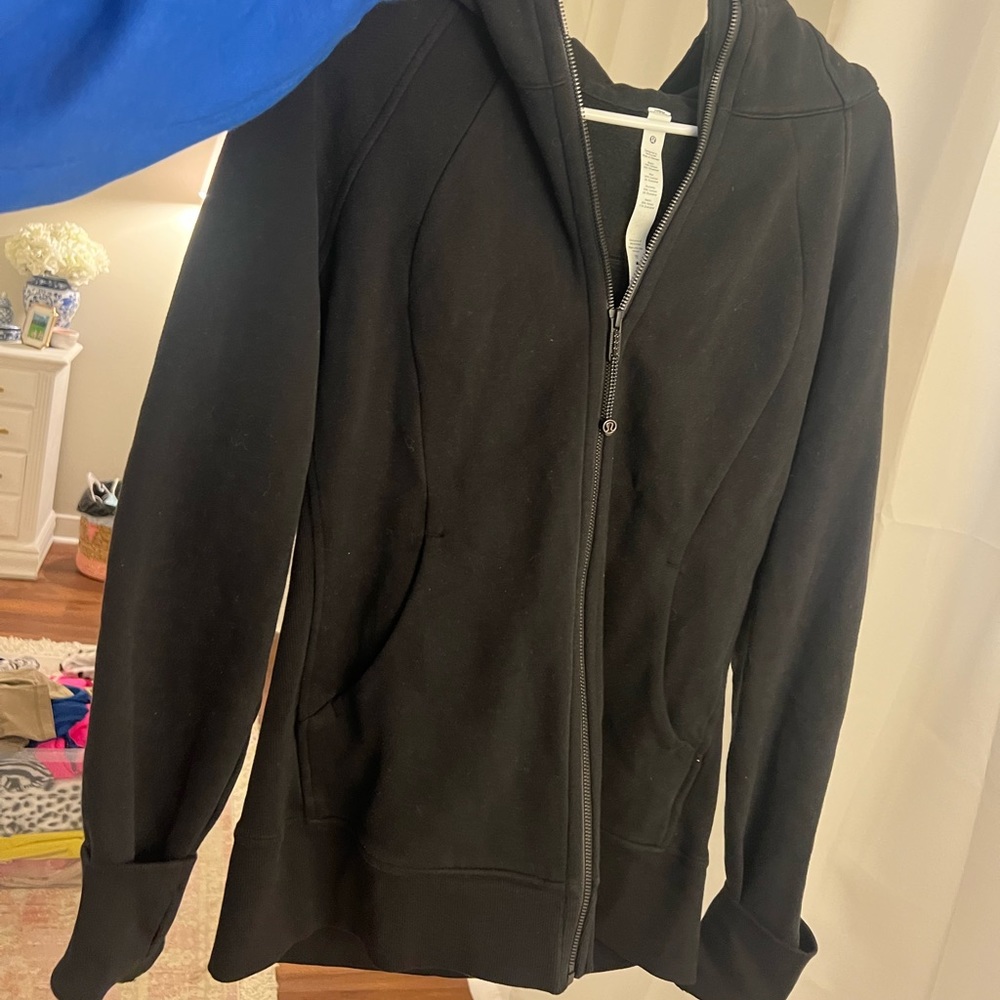 lululemon scuba zip up hooded sweatshirt in black
